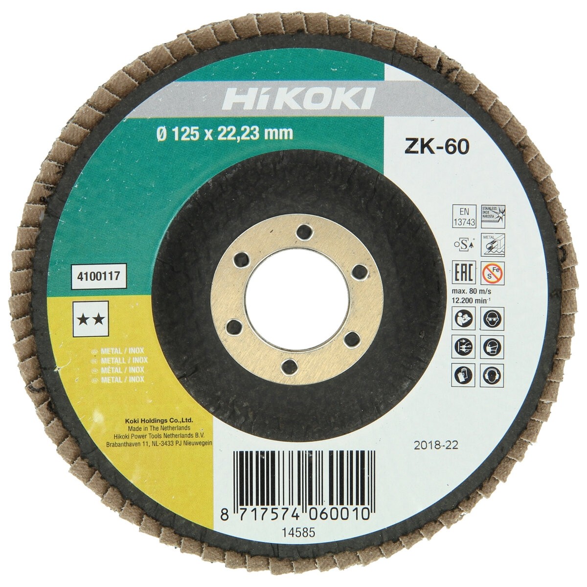 Disco abrasivo de lámina 115 mm, ZK 120, cóncavo