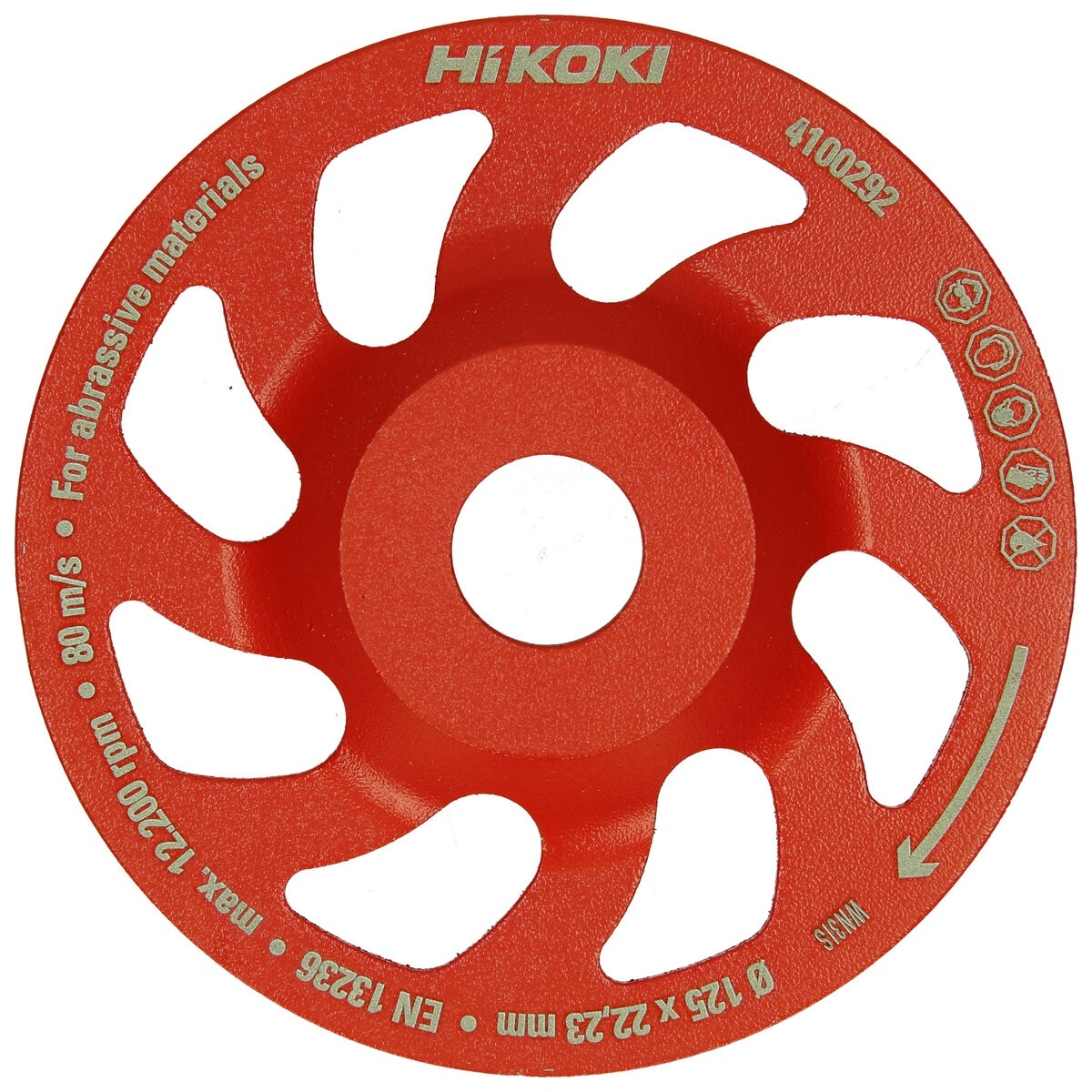 Muela hueca diamantada abrasiva 125x22,2 mm