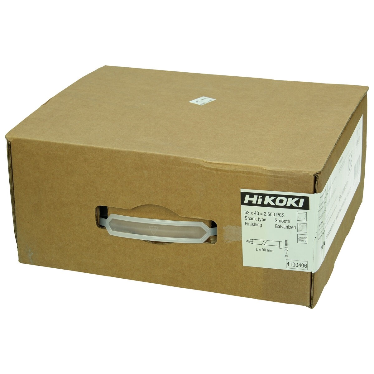 2500 clavos para estructuras 34° cabeza en D 3,1 x 90 mm, caña lisa, MHD