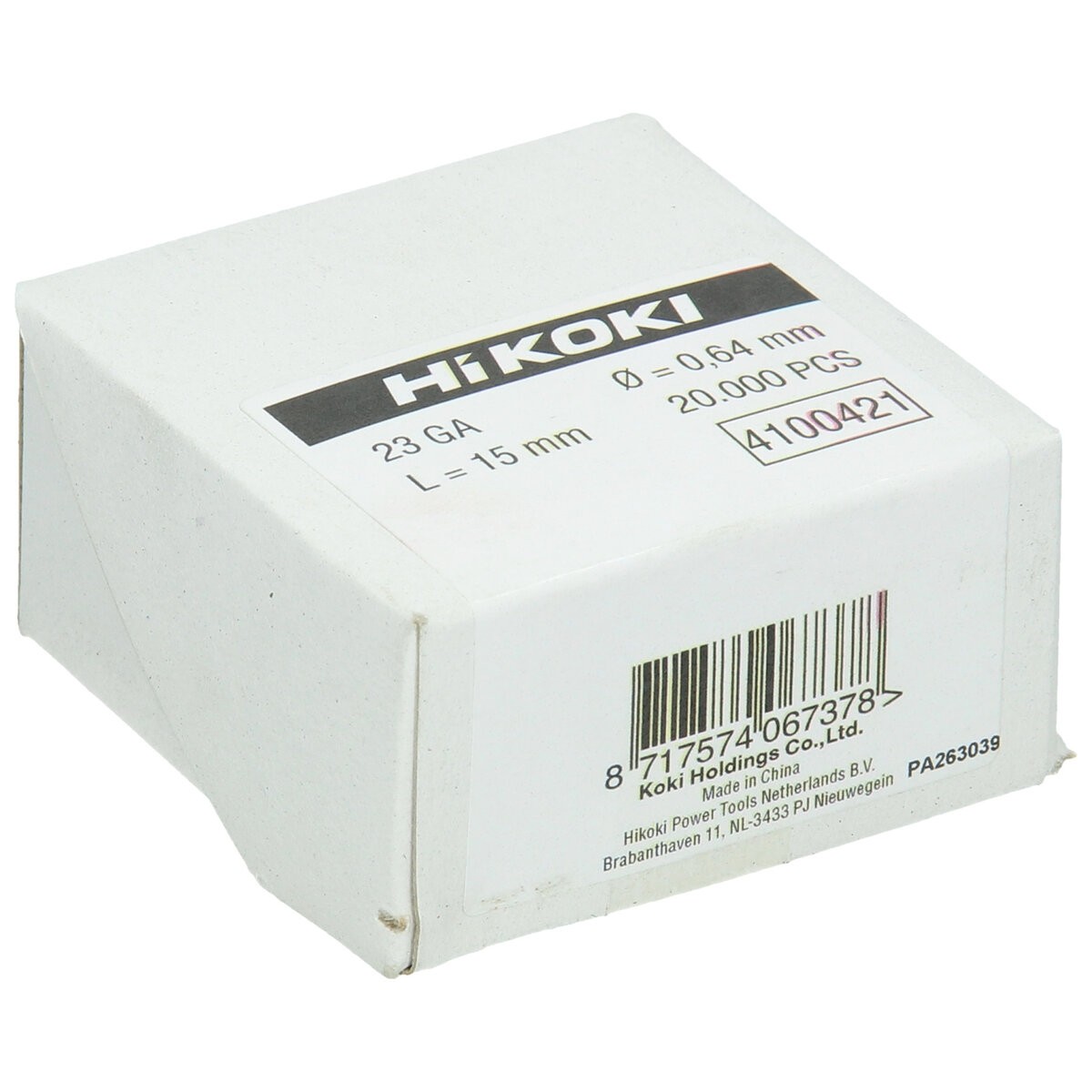 20000 clavos pin calibre 23 15 mm recto, electrogalvanizado