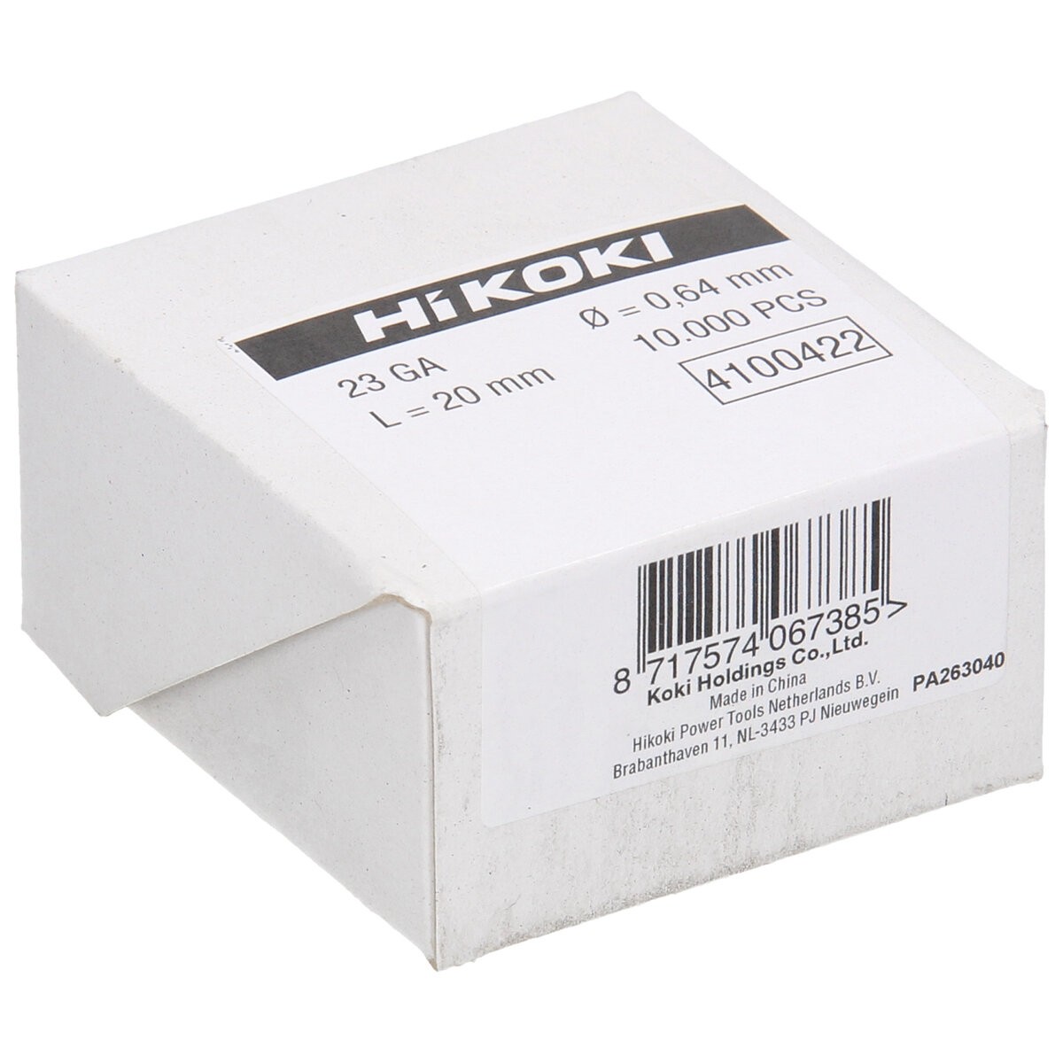 10000 clavos pin calibre 23 20 mm recto, electrogalvanizado