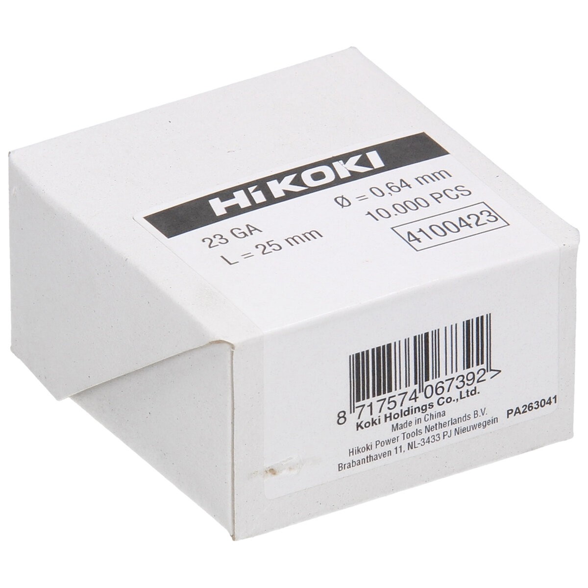 10000 clavos pin calibre 23 25 mm recto, electrogalvanizado