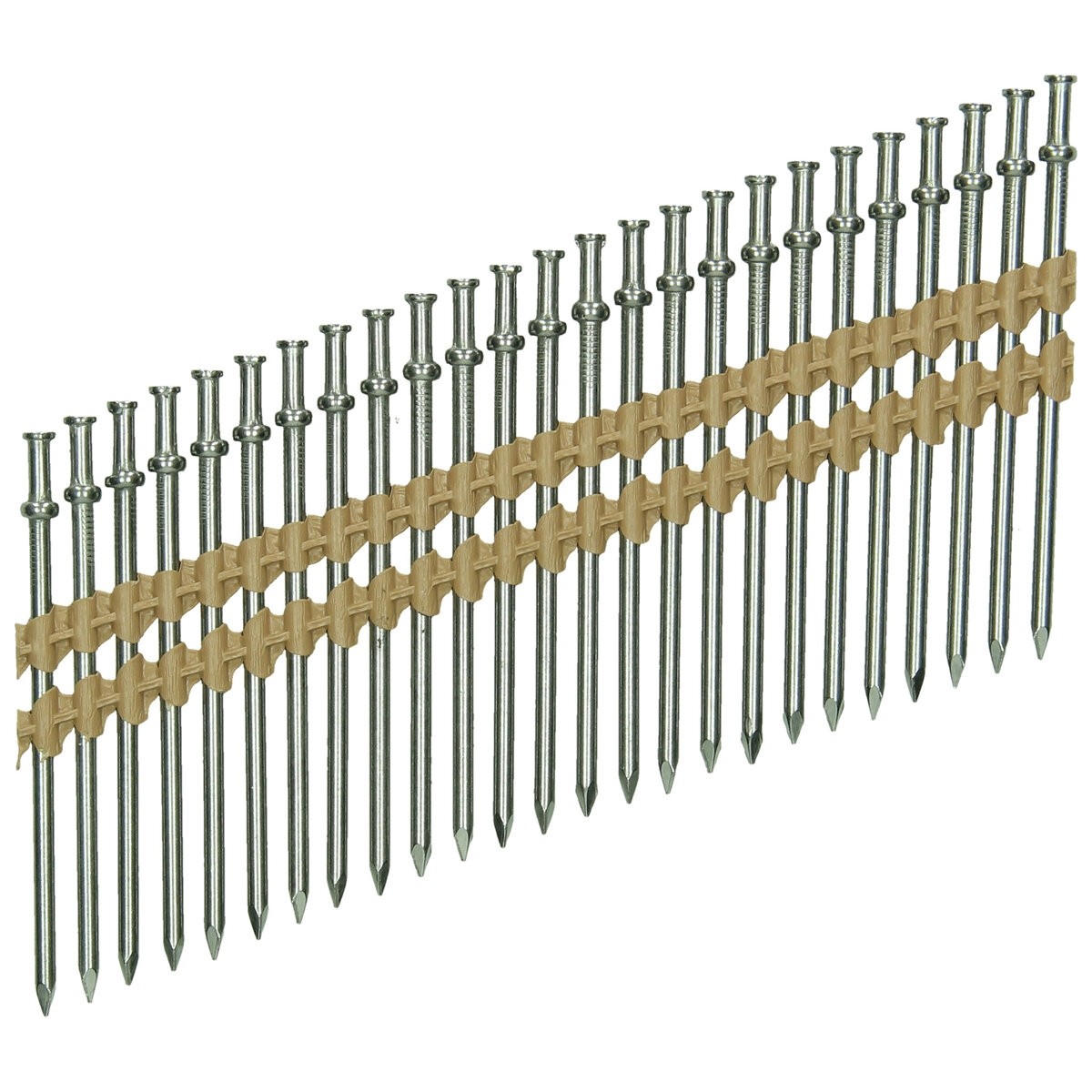 2000 clavos Dúplex 21° cabeza redonda completa 3,3 x 77/89 mm, caña lisa, brillo