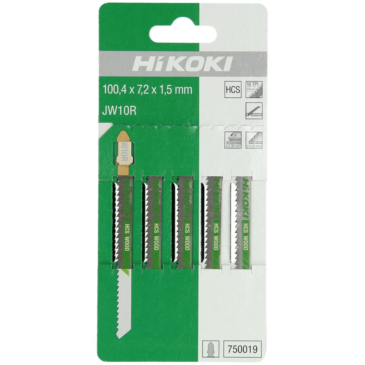 5 hojas de sierra de calar madera HCS JW10R/T101BR