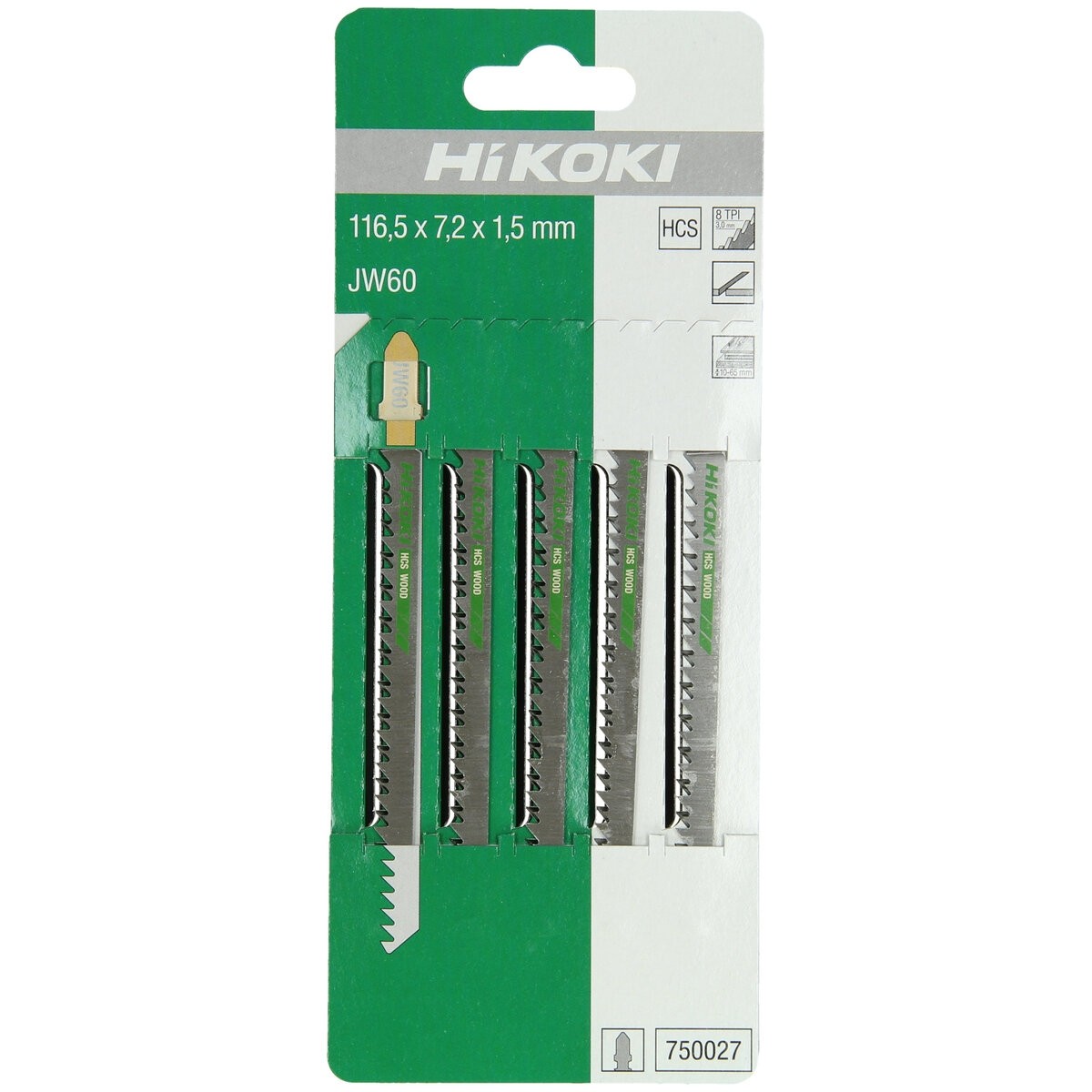 5 hojas de sierra de calar madera HCS JW60/T301CD