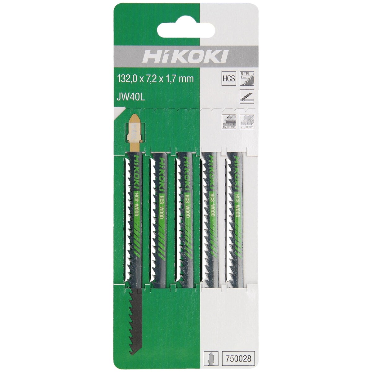 5 hojas de sierra de calar madera HCS JW40L/T344DP