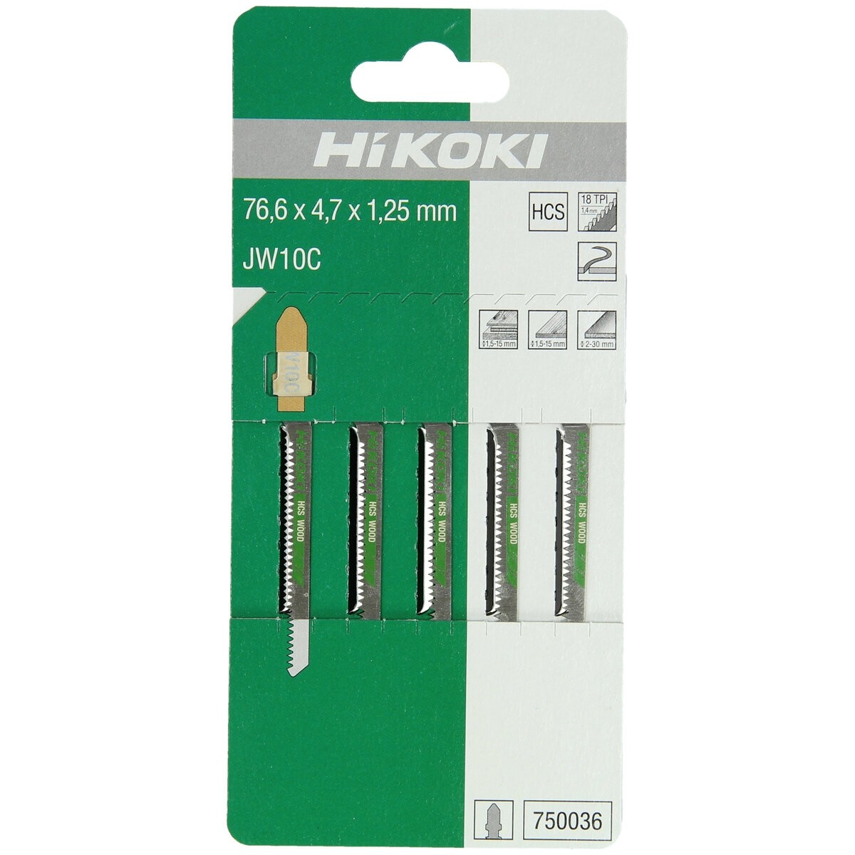 5 hojas de sierra de calar madera HCS JW10C/T101AO