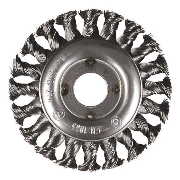 Cepillo en forma de copa de alambre de acero 125x0,5 mm, trenzado