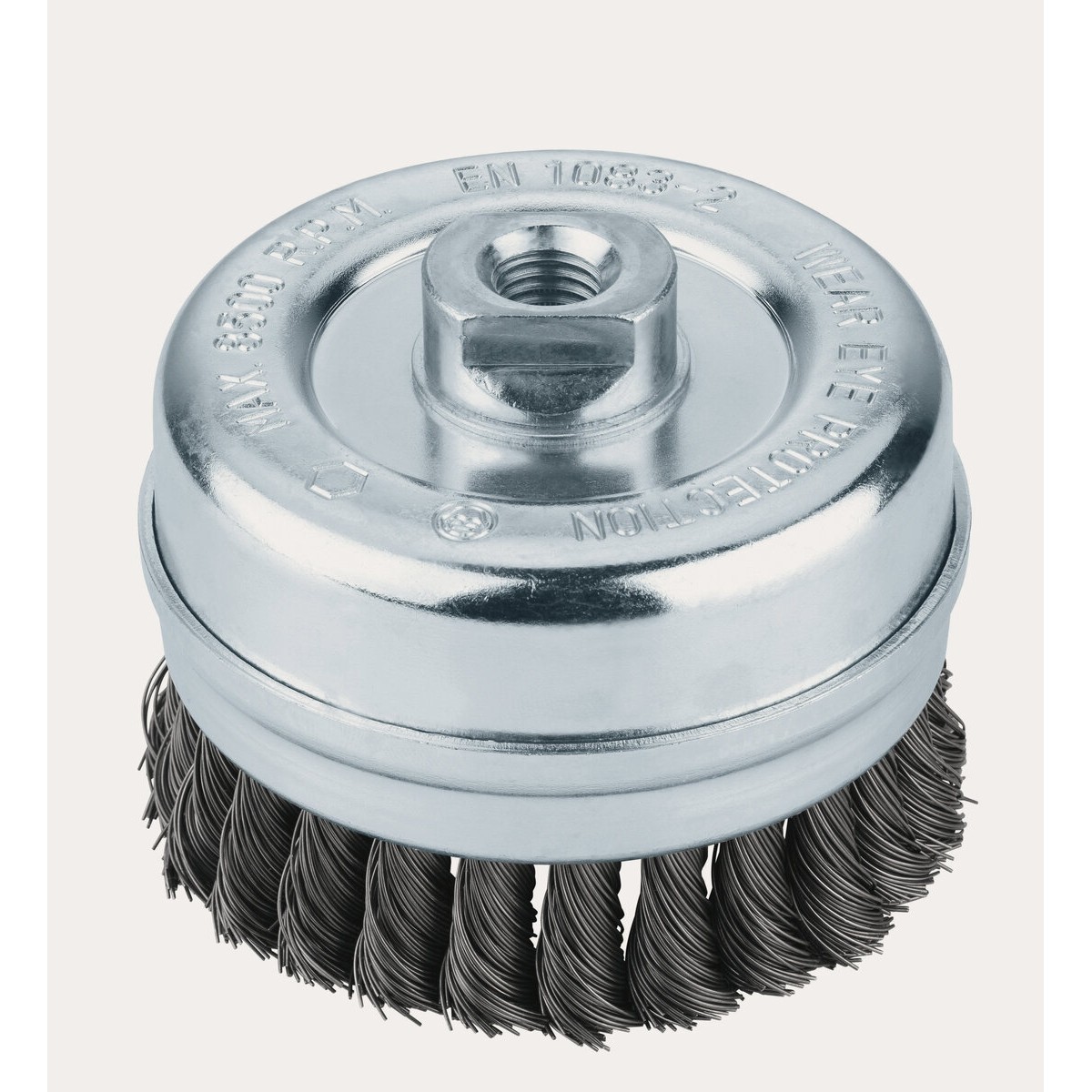 Cepillo hueco 100x0,5 mm/ M14, alambre de acero, trenzado