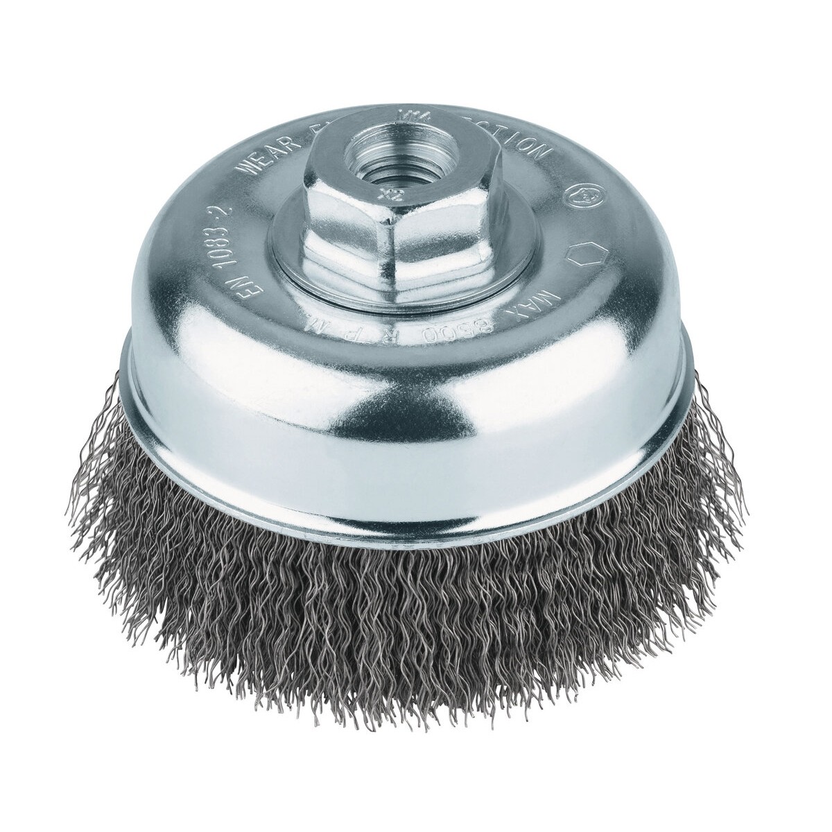 Cepillo hueco 125x0,3 mm/ M14, alambre de acero, engarzado