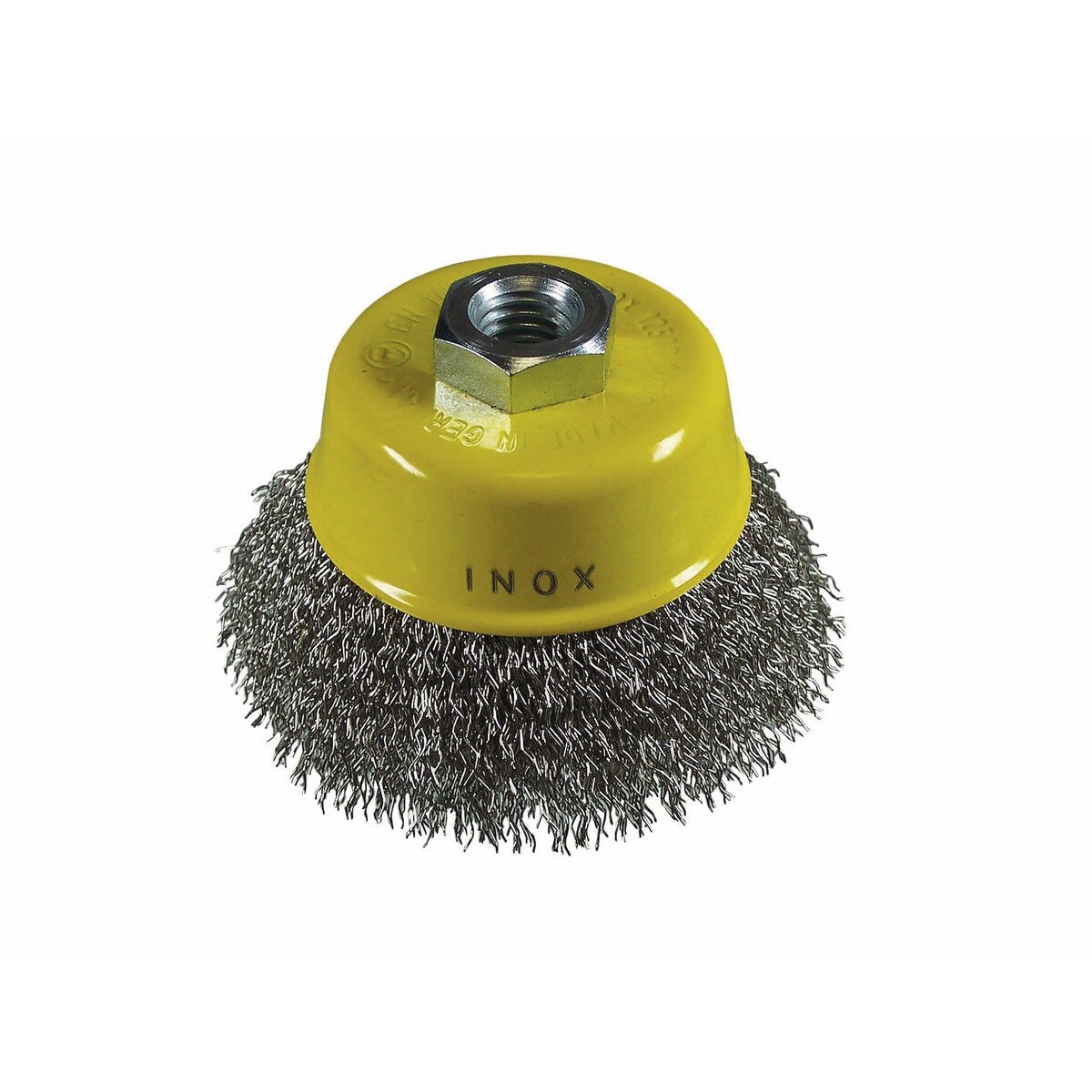 Cepillo hueco 75x0,3 mm/ M14, alambre de acero Inox, engarzado