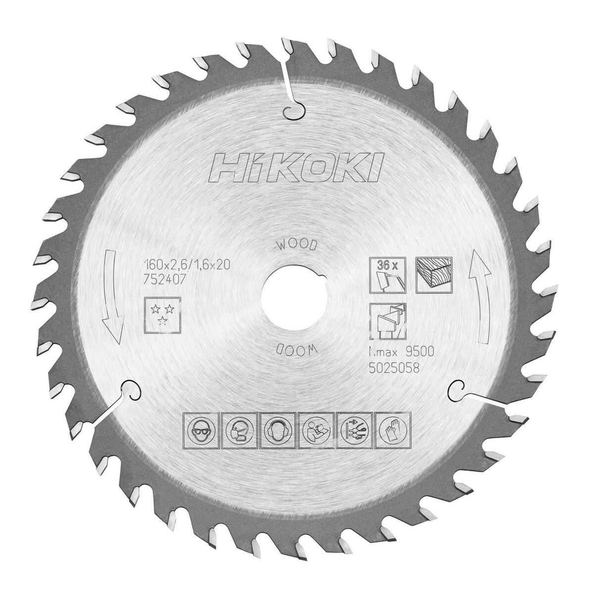 Hoja de sierra TCT madera 160x20/16xZ36 dientes alternos