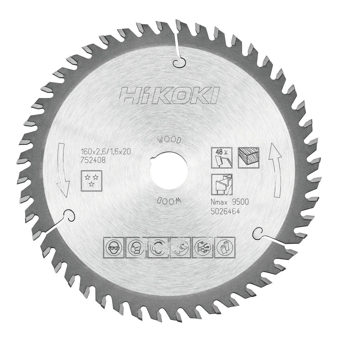 Hoja de sierra TCT madera 160x20/16xZ48 dientes alternos