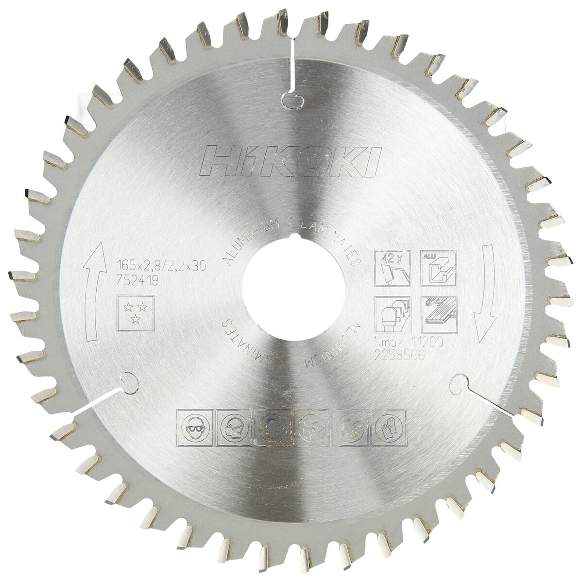 Hoja de sierra TCT laminados aluminio 165x30/20 z42 diente trapezoidal / plano