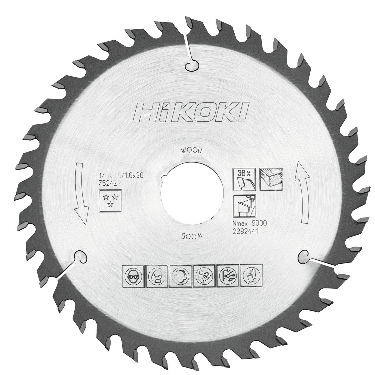 Hoja de sierra TCT madera 170x30/20xZ36 diente alterno