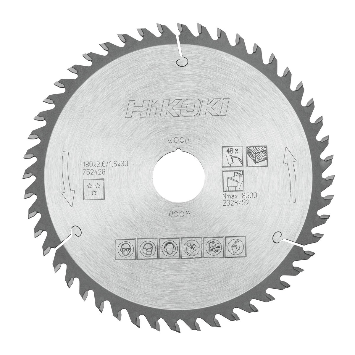 Hoja de sierra TCT madera 180x30/20xZ48 diente alterno