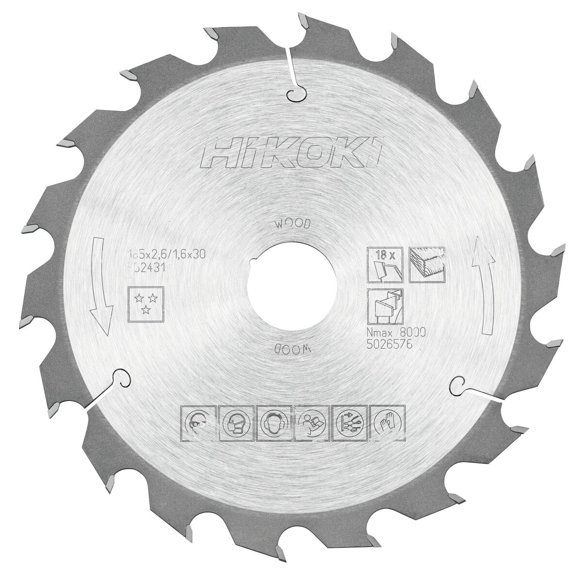 Hoja de sierra TCT madera 185x30 Z18 diente alterno