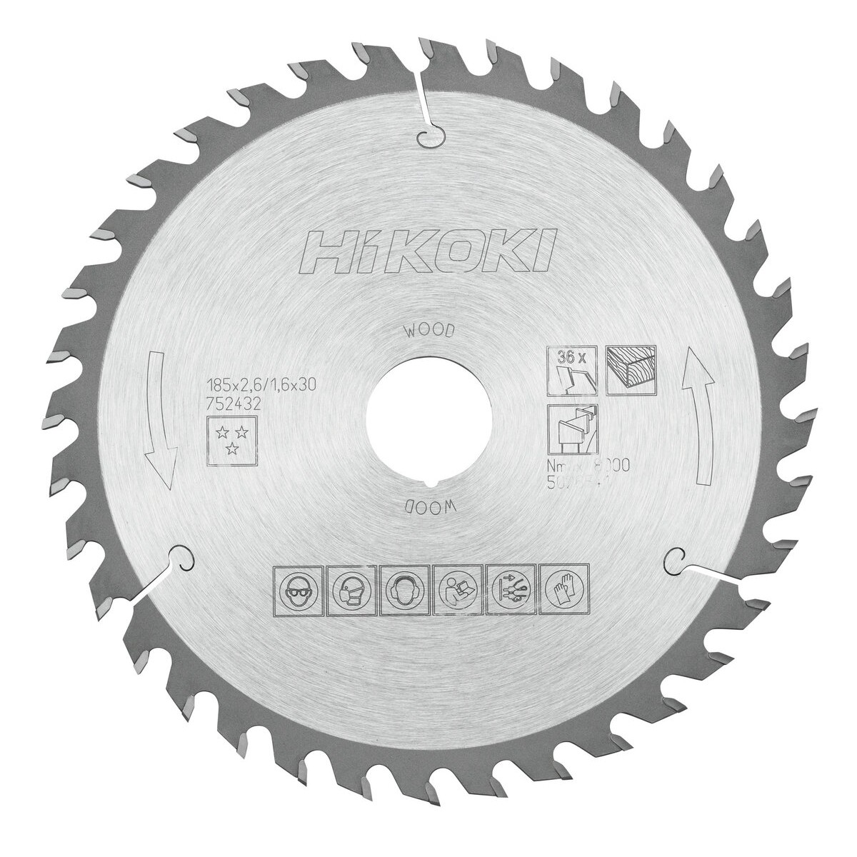 Hoja de sierra TCT madera 185x30xZ36 diente alterno