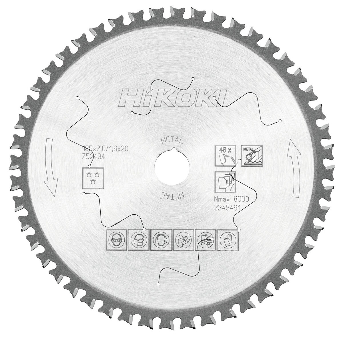Hoja de sierra TCT acero 185x20 Z48 diente plano biselado / diente plano