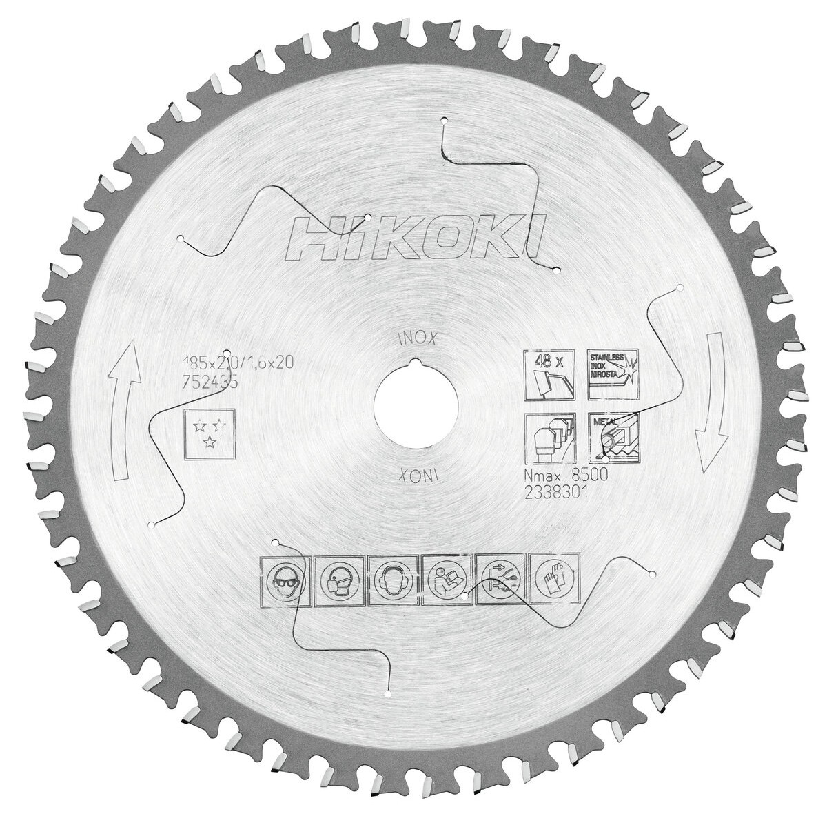 Hoja de sierra cerámica INOX 185x20 Z48 diente trapezoidal / plano