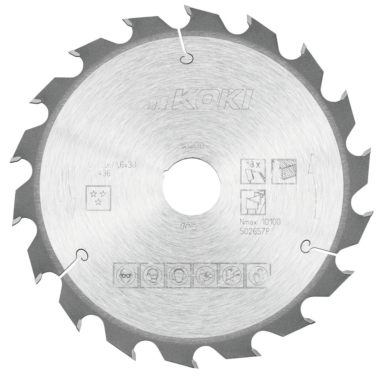 Hoja de sierra TCT madera 190x30xZ18 diente alterno