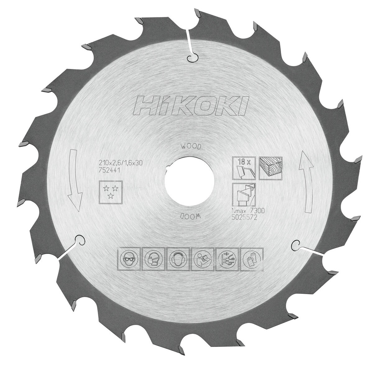 Hoja de sierra TCT madera 210x30 Z18 diente alterno