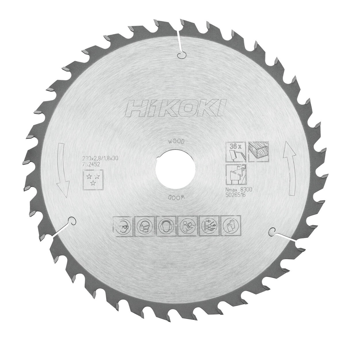 Hoja de sierra TCT madera 230x30xZ36 diente alterno