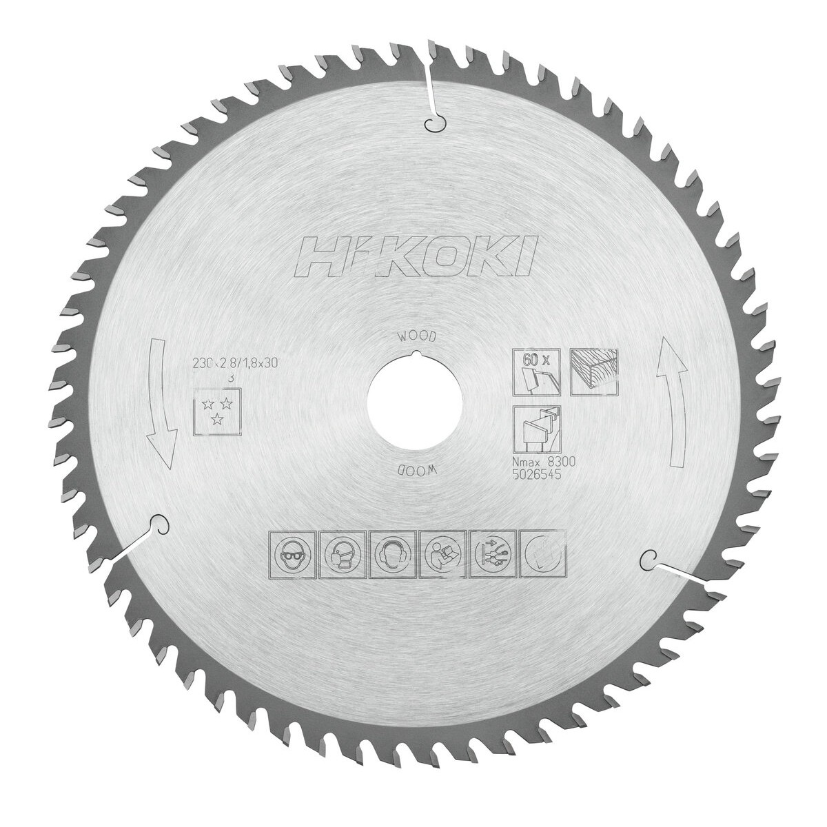 Hoja de sierra TCT madera 230x30xZ60 diente alterno