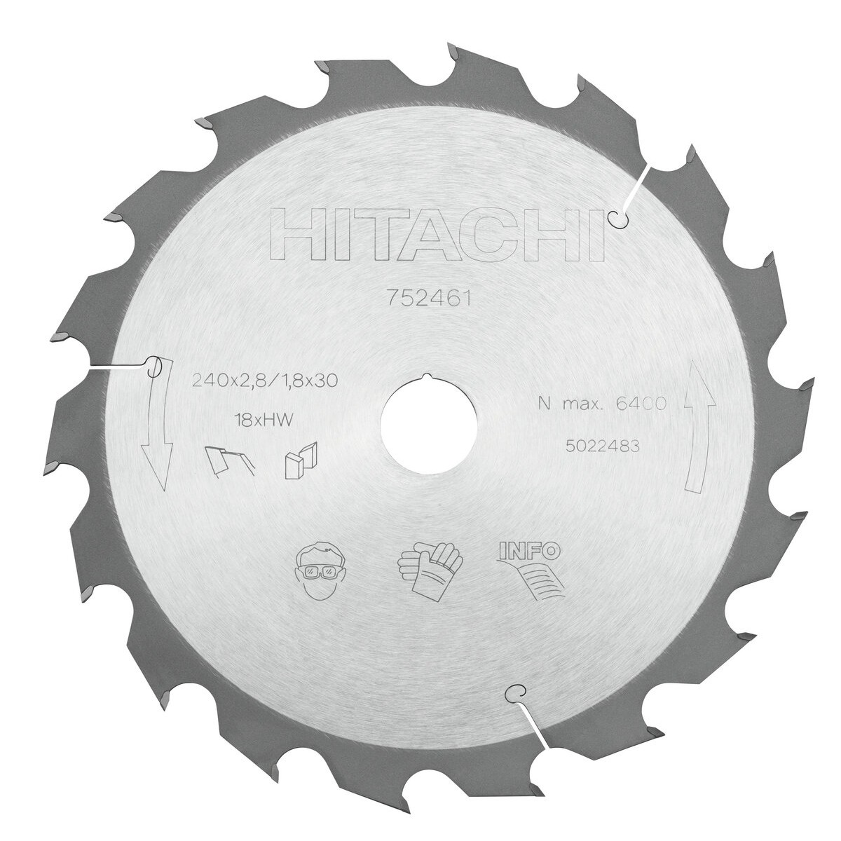 Hoja de sierra TCT madera 240x30xZ18 diente alterno