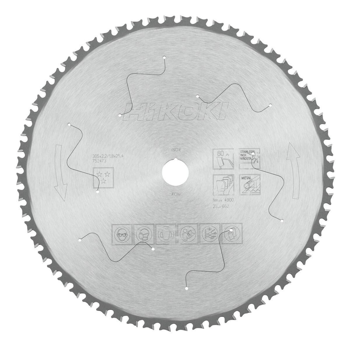 Hoja de sierra cerámica INOX 305x25,4 Z60 diente plano biselado / diente plano