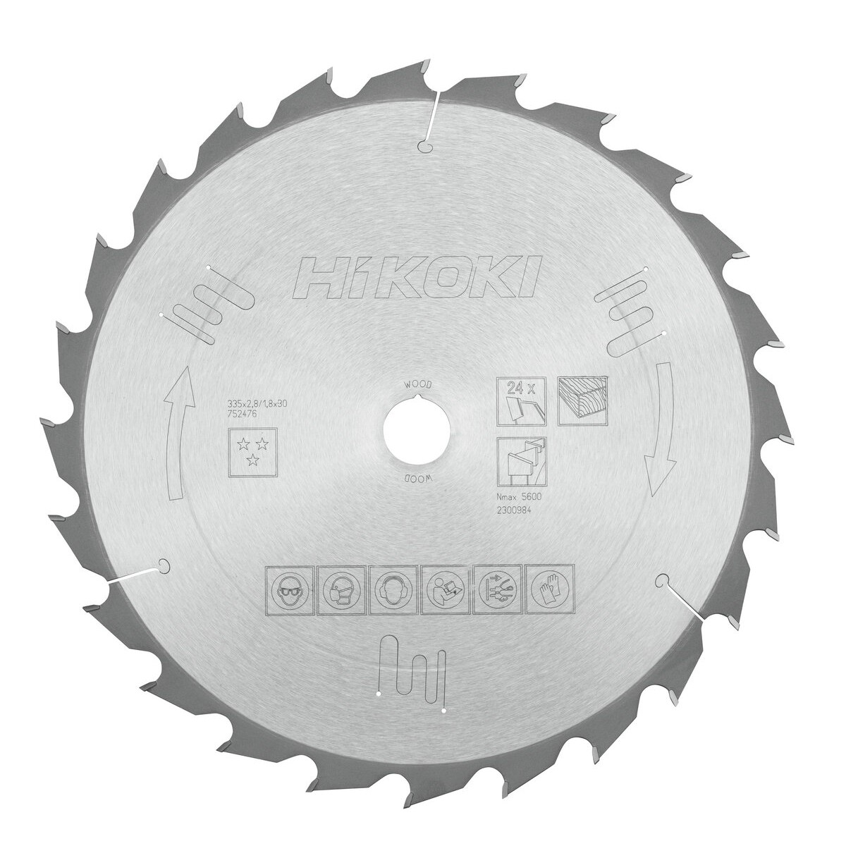 Hoja de sierra TCT madera 335x30xZ24 diente alterno