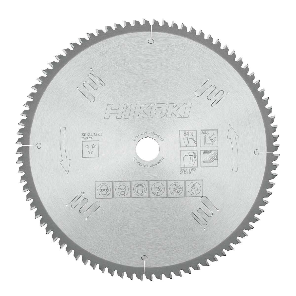 Hoja de sierra TCT laminados aluminio 335x30 z84 diente trapezoidal / plano