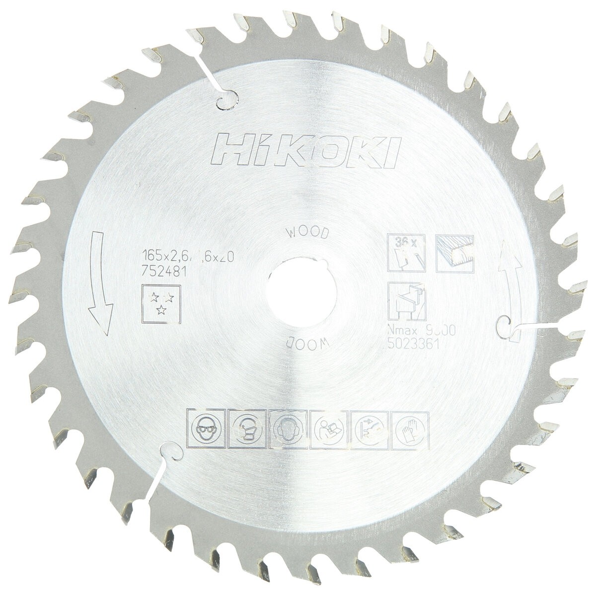 Hoja de sierra TCT madera 165x20 Z36 diente alterno