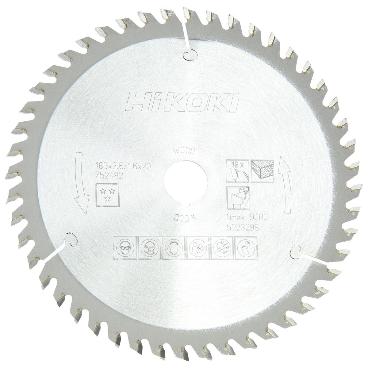 Hoja de sierra TCT madera 165x20 Z48 diente alterno