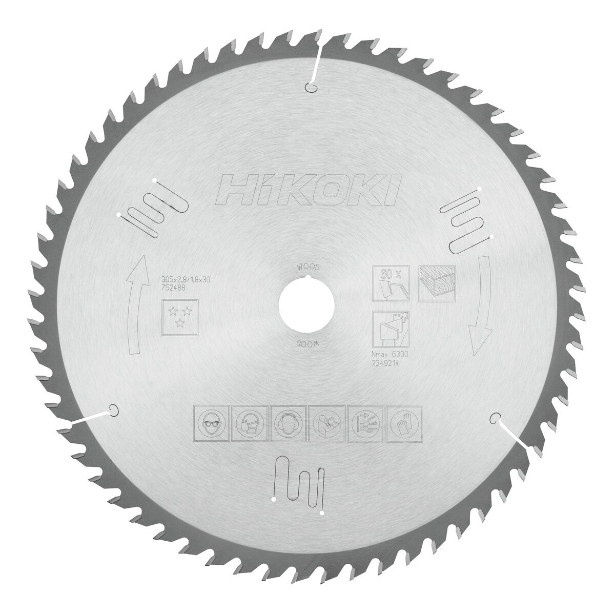 Hoja de sierra TCT madera 305x30 Z60 diente alterno