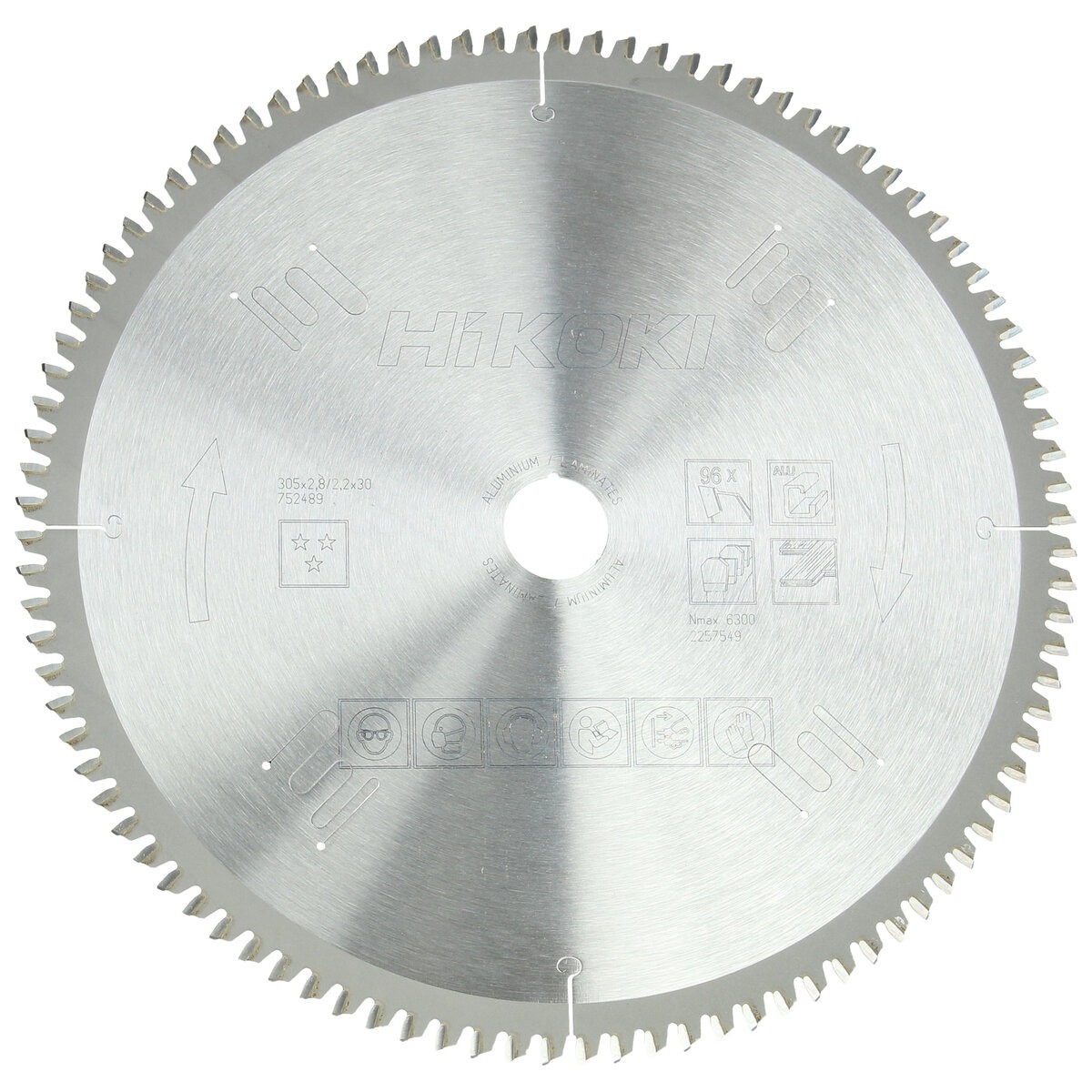 Hoja de sierra TCT laminados aluminio 305x30 Z96 diente trapezoidal / plano