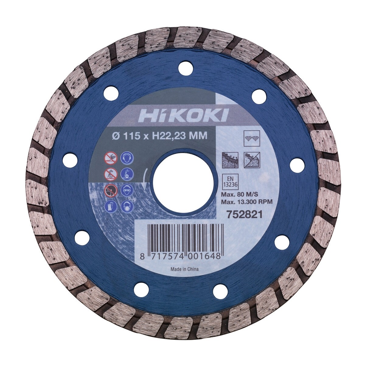 Disco de cortar de diamante 115x22,2x6 mm, Turbo plano