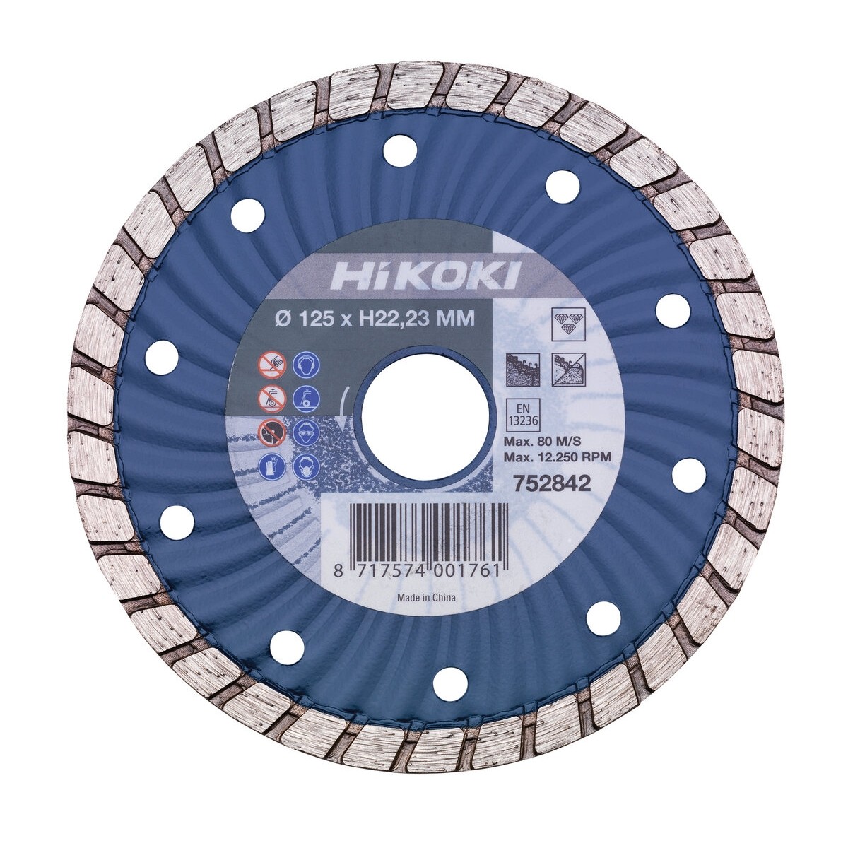 Disco de cortar de diamante 125x22,2x6 mm, Turbo