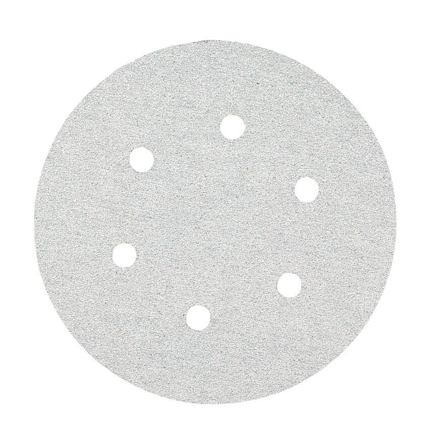 10 hojas de lijar 150mm P320, enganche con tejido autoadherente, blanco