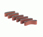 Juego de 6 bandas de cinta abrasiva 76x533 mm P60, 80, 120, rojo