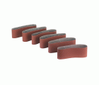 Juego de 6 bandas de cinta abrasiva 100x610 mm P60, 80, 120, rojo