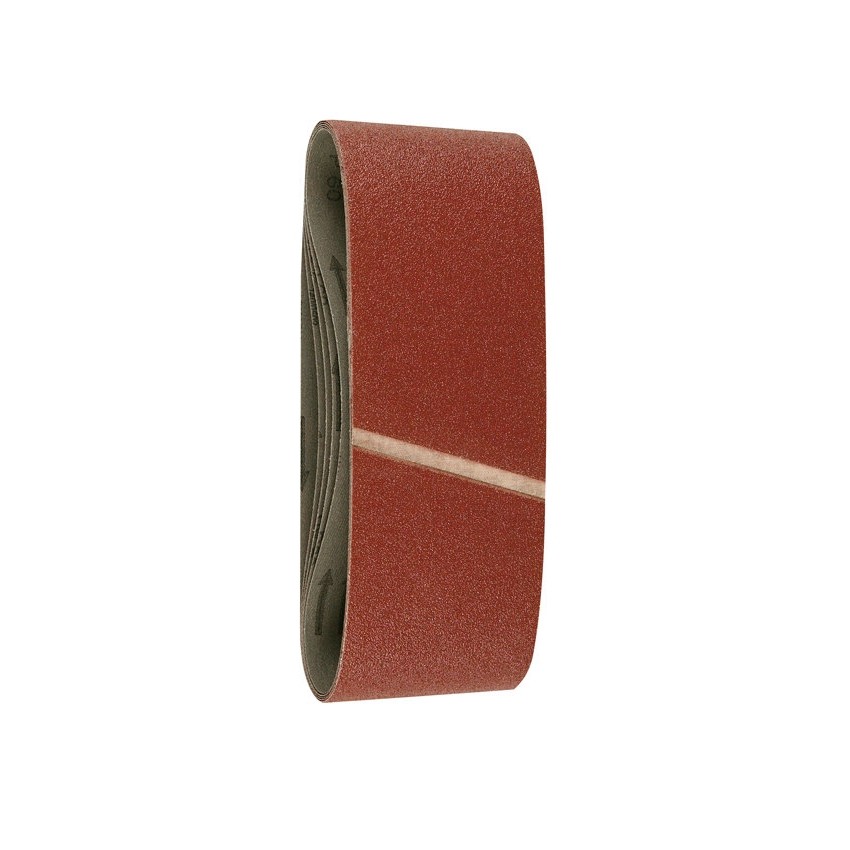 5 bandas de cinta abrasiva 100x610 mm P100, rojo