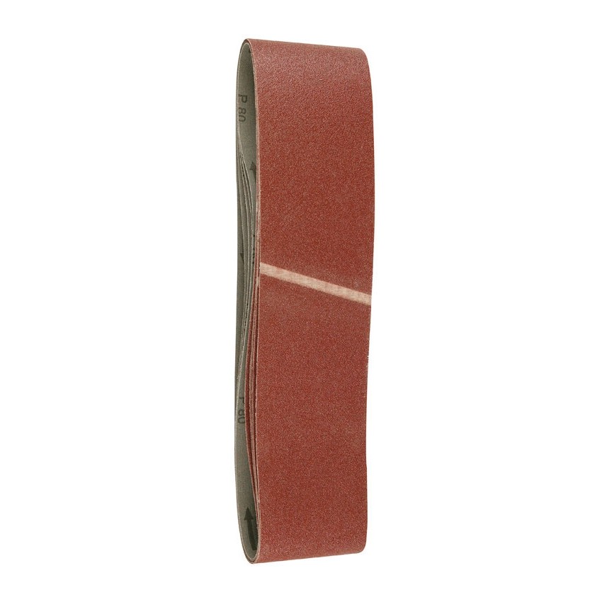 5 bandas de cinta abrasiva 100x915 mm P120, rojo