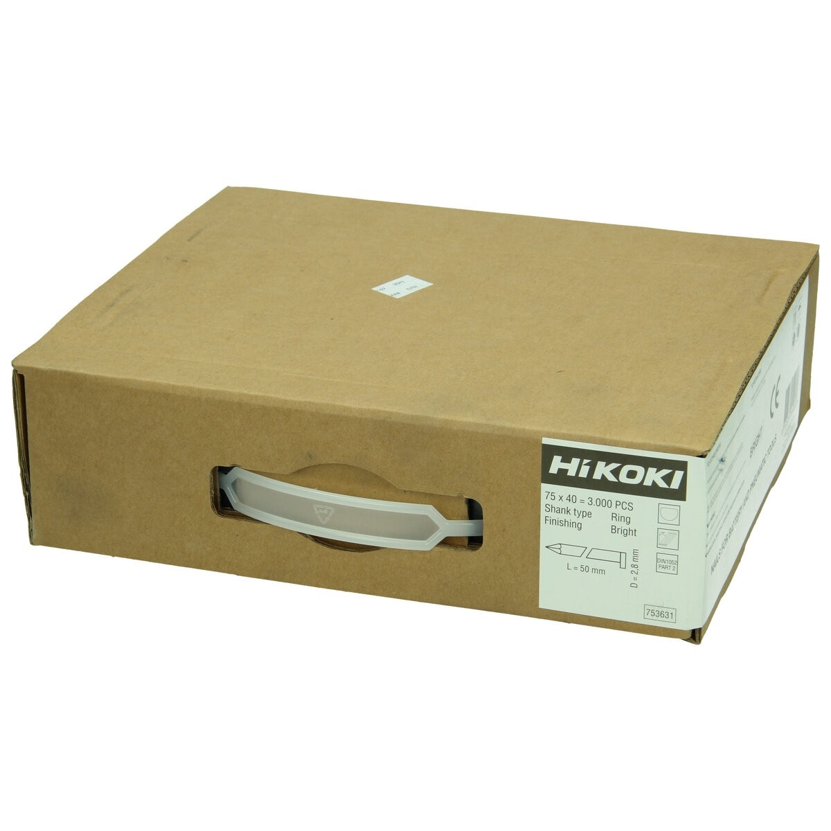 3000 clavos para estructuras 34° cabeza en D 2,8 x 50 mm, caña de anillo, brillo