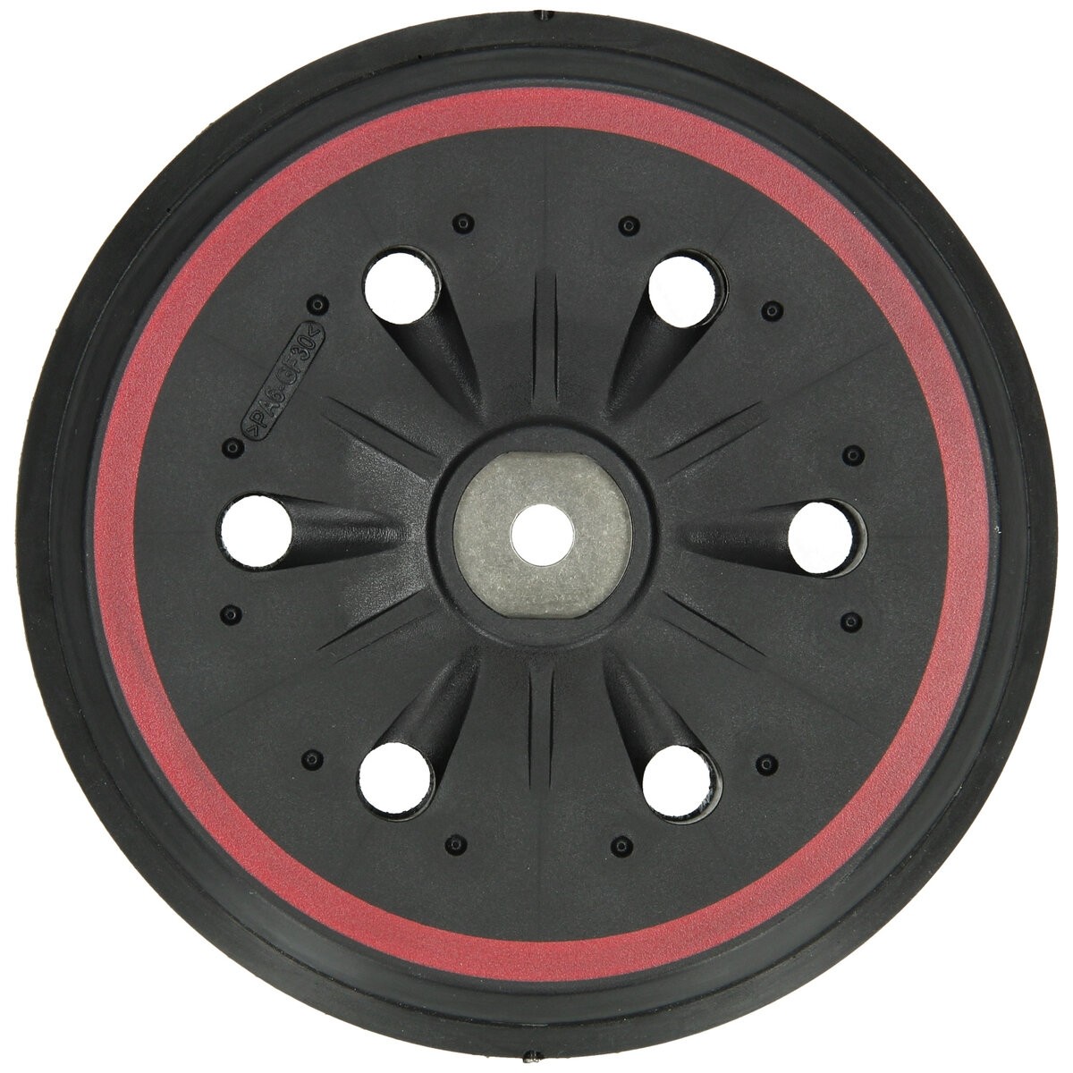 Plato soporte 150 mm, enganche con tejido autoadherente, 6 agujeros, 5/16