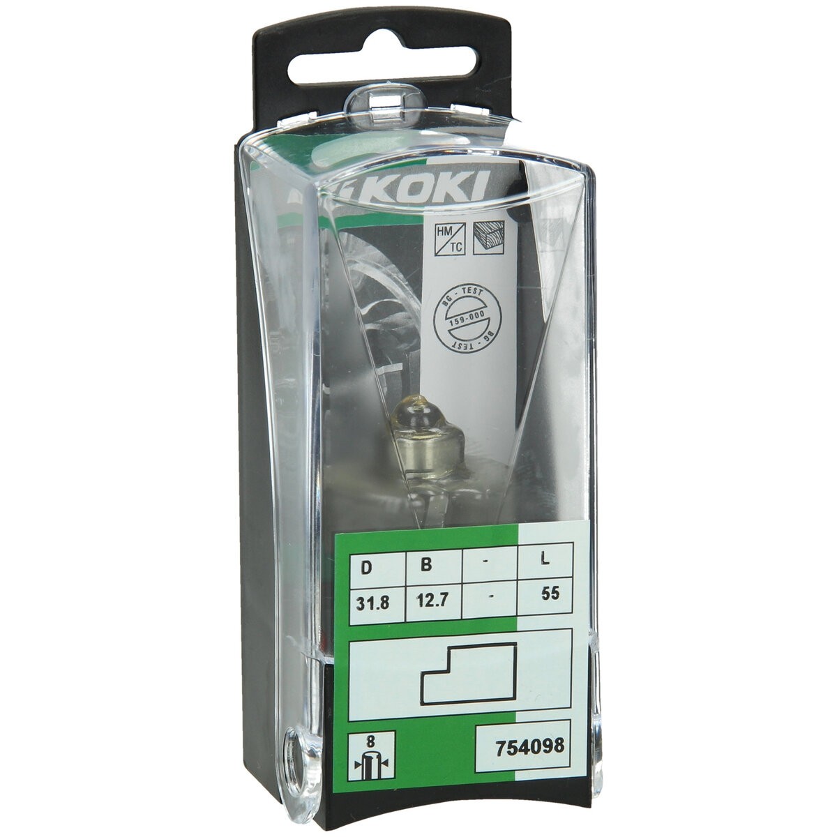 Broca de rebajo 8 mm con rodamiento de bolas 31.8x55x9.5