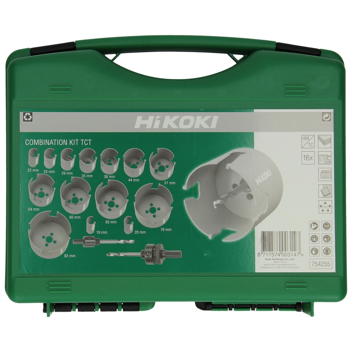 Juego de corona Combi, punta carburo (16 piezas)