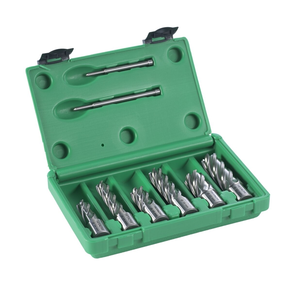 Juego de brocas huecas para metal HSS (7 piezas) 2x14/18/22x30 mm + expulsor