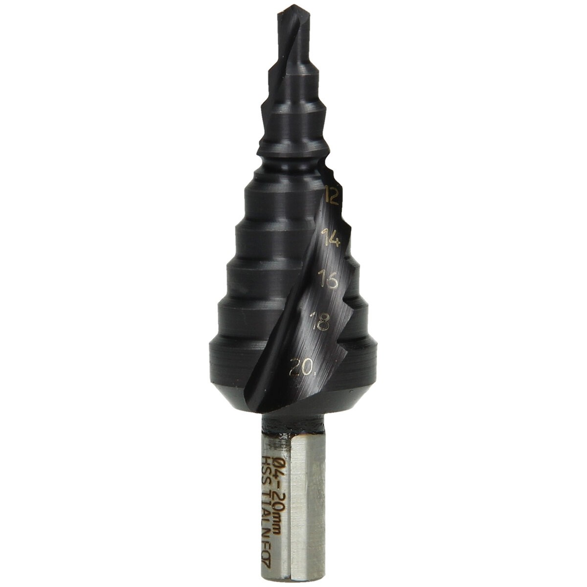 Broca escalonada HSS recubierta de TiAlN, estriado helicoidal 4 - 20 mm