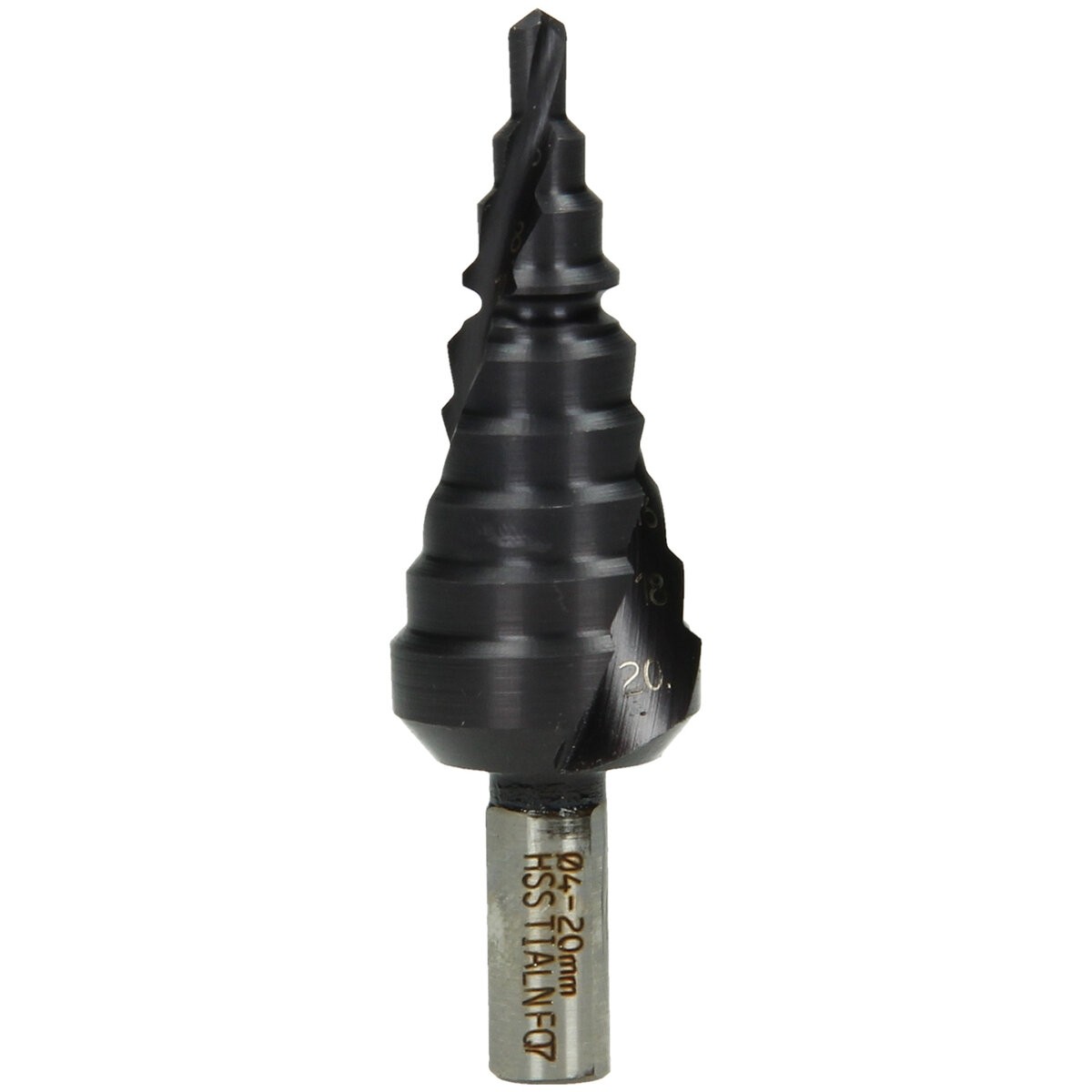 Broca escalonada HSS recubierta de TiAlN, estriado helicoidal 4 - 20 mm